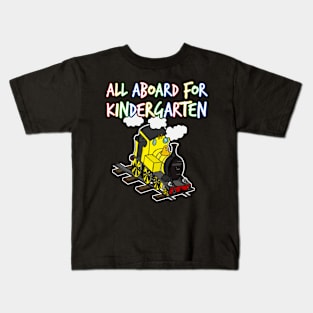 All Aboard For Kindergarten Steam Train (Yellow) Kids T-Shirt